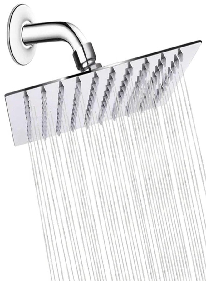 JAGGER JAG369 Rain Shower Head [ 4" Inch ] with Shower Arm [ 9" Inch ], Lauxury Bathroom Celing Shower, With Teflon Tape And Wall Flange (STAINLESS STEEL SQUARE [ ULTRA SLIM ]) - Image 2